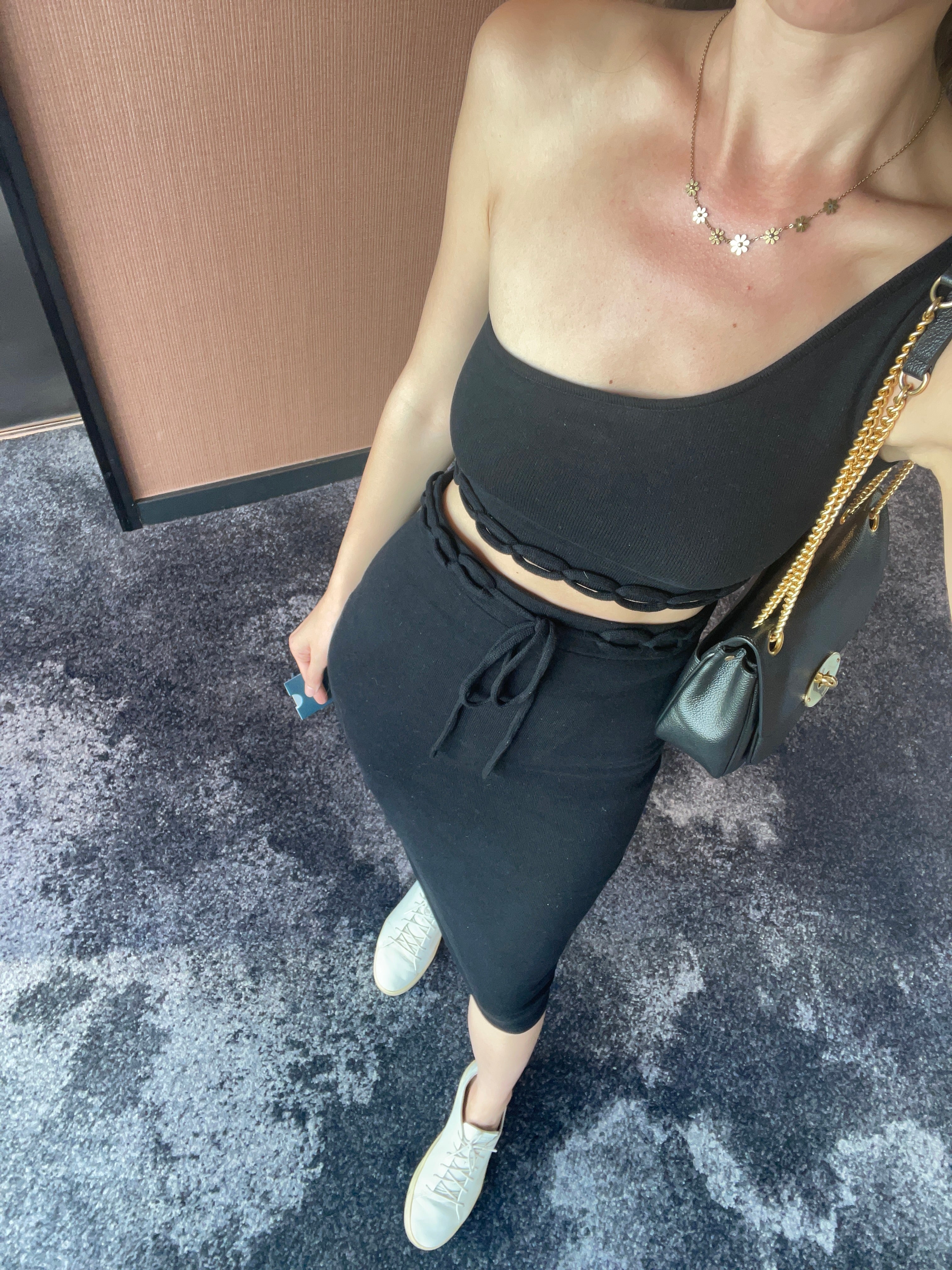 Chained Crop Top Black