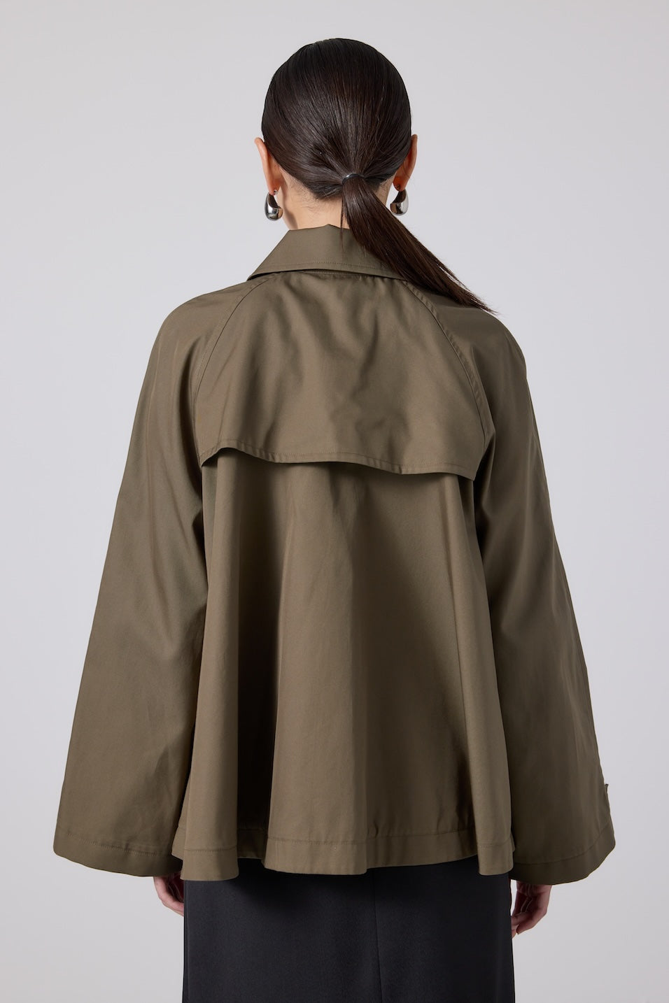 Quinn Jacket Cropped Trench Military Green