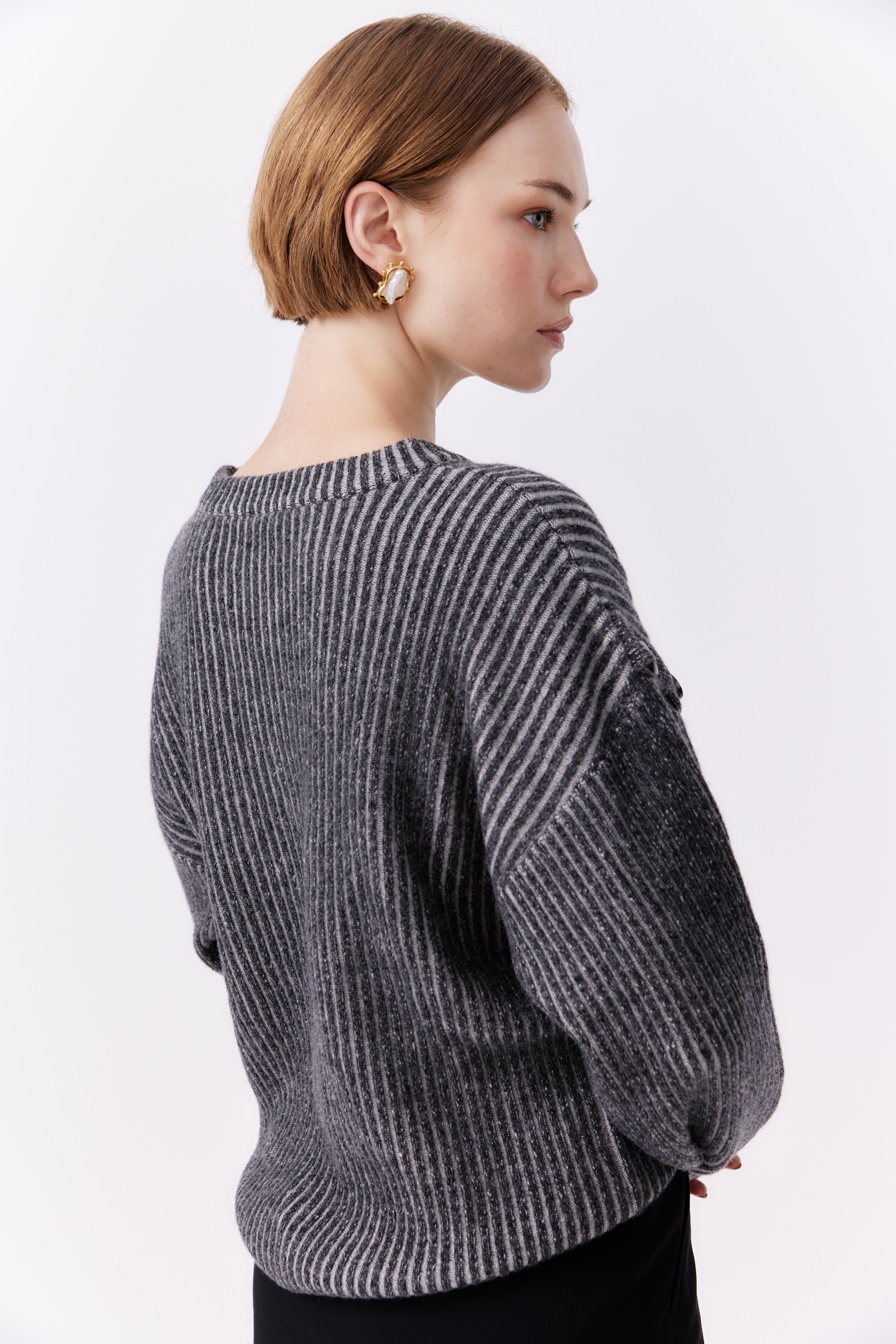 Lou-Anne Sleeve-Less Knit Top Charcoal