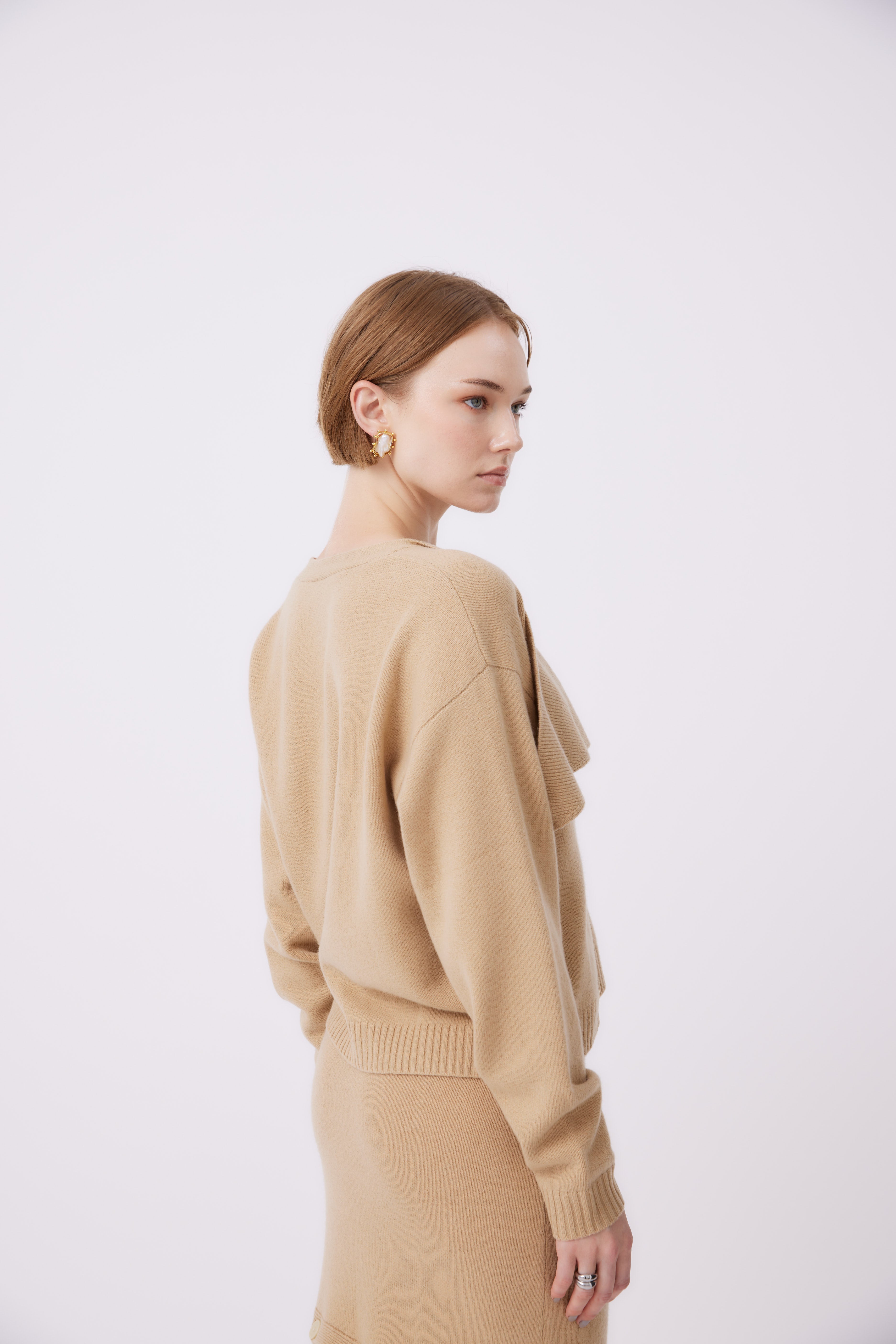 Helori Knit Cardigan Top Biscuit