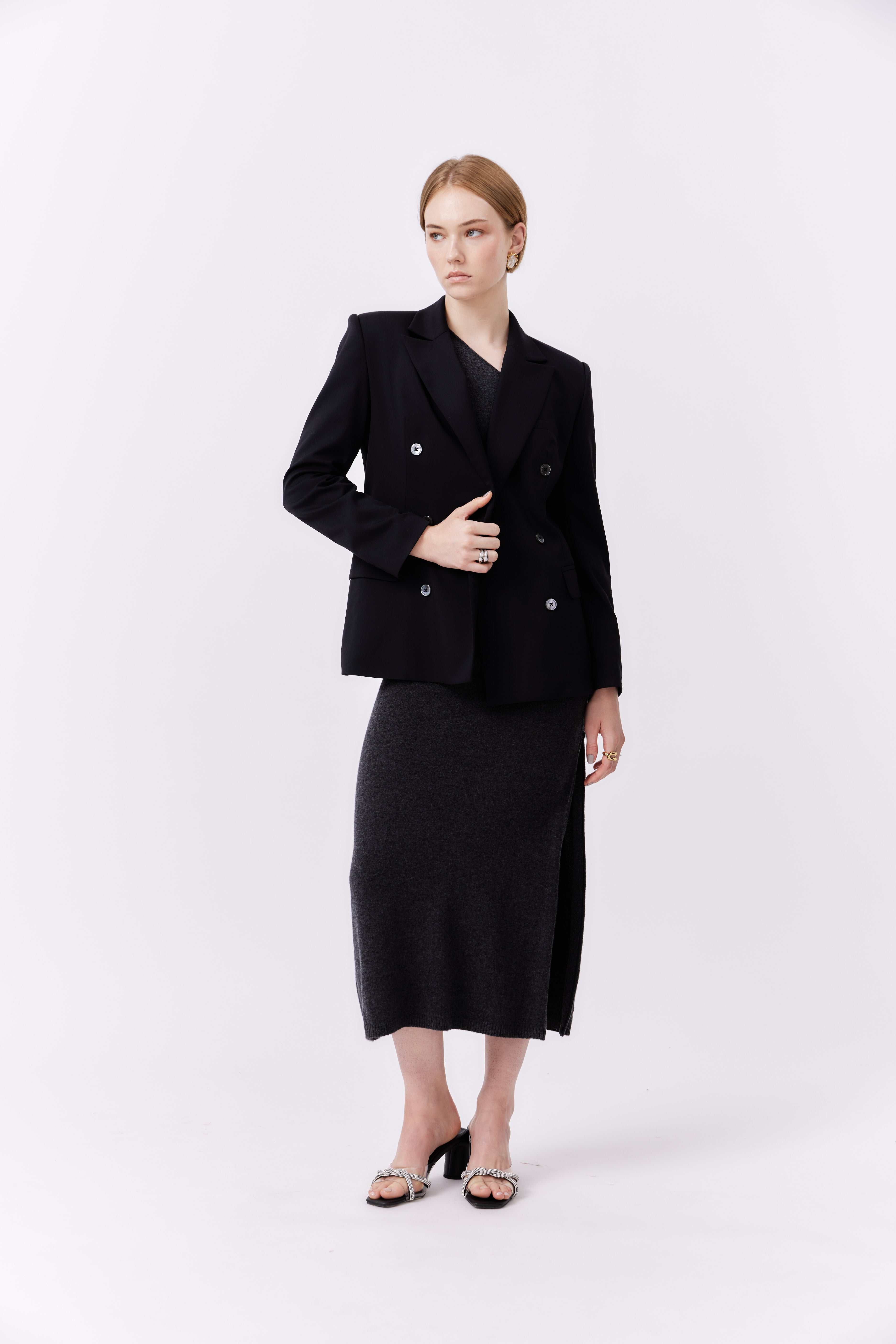 Asymmetric Dress Dark Grey