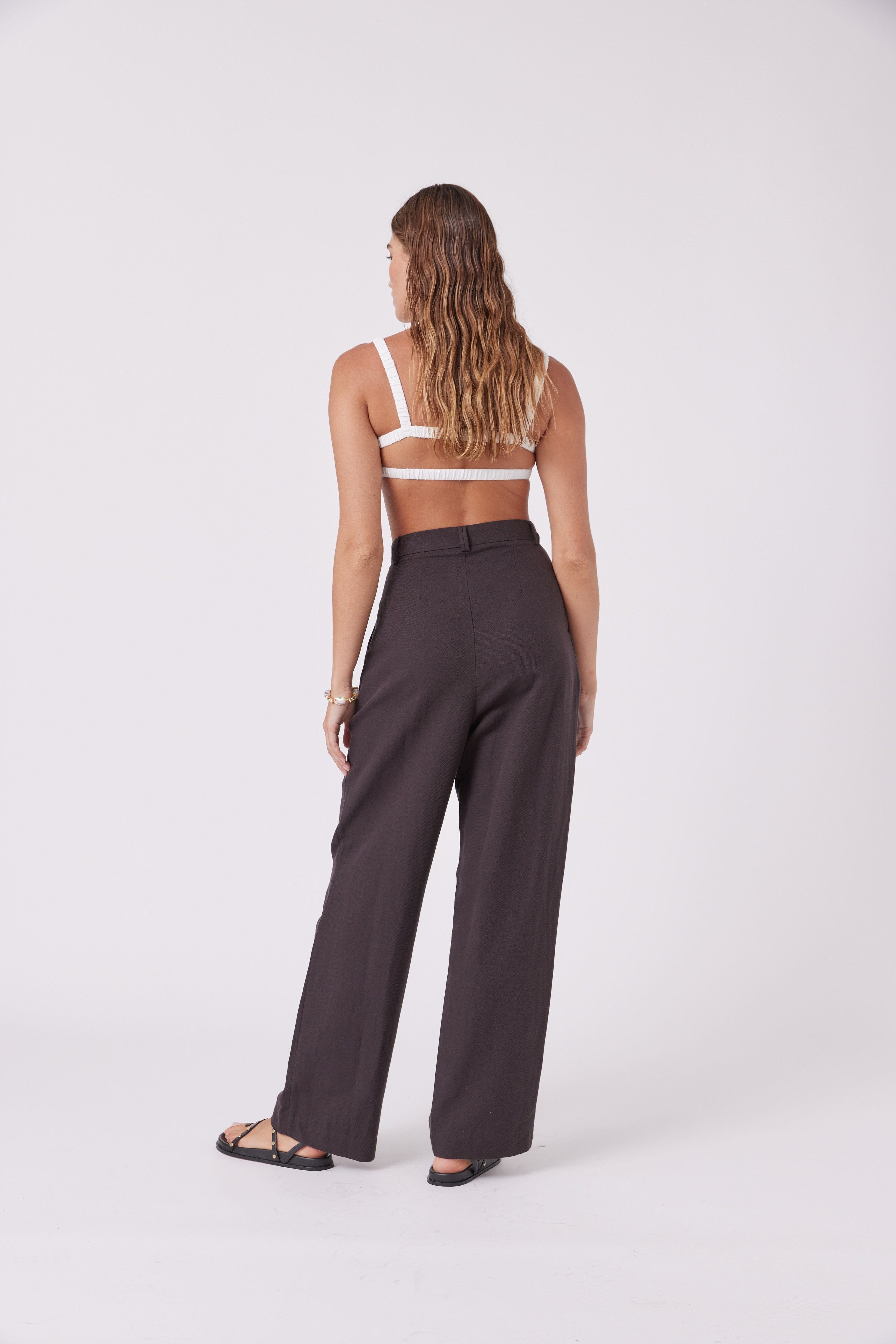 MNK Atelier Bottoms Tailored Pants Natural Black