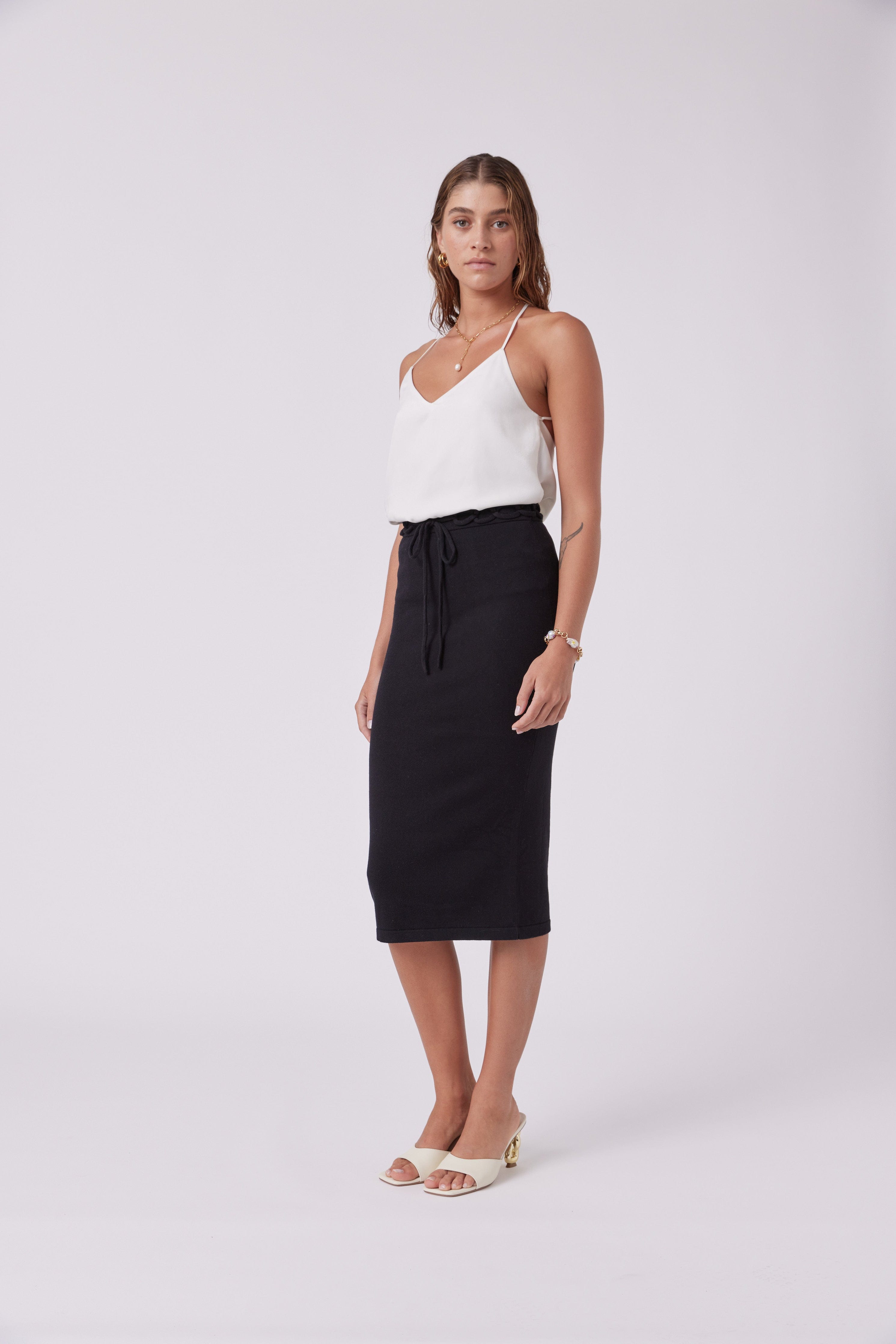 MNKAtelier Bottoms Chained Skirt Black
