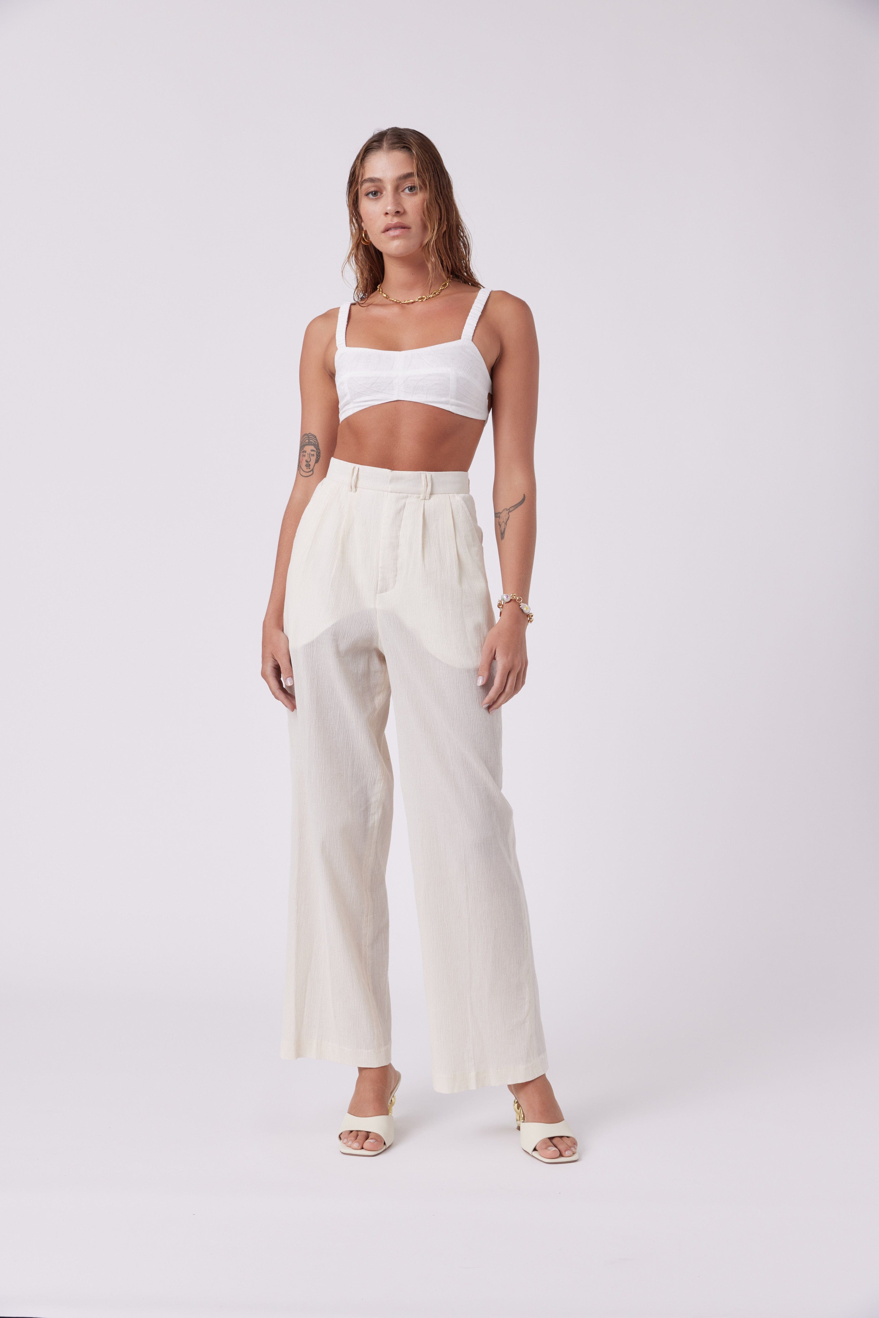 MNKAtelier Tops Bralette White Broderie Anglaise
