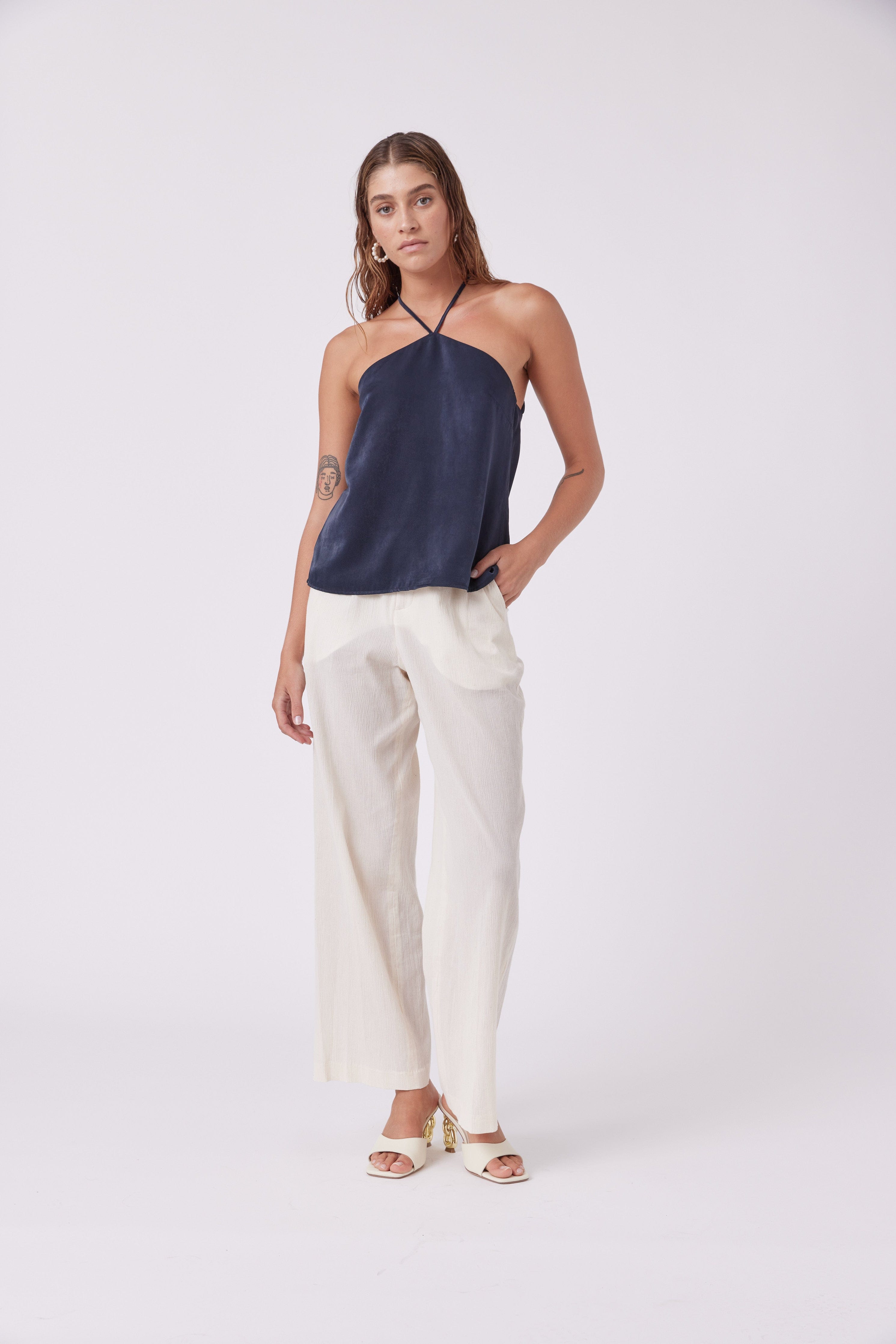 MNKAtelier Tops Cross Cami Yacht Club Blue