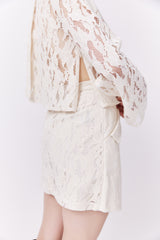 Elise Lace Skirt Off White