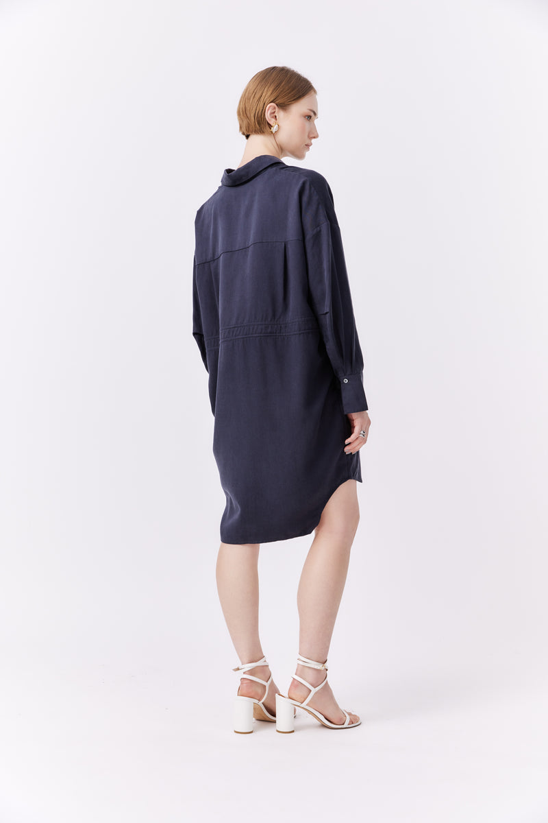 Nonchalant Shirt Dress Navy