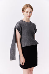 Lou-Anne Sleeve-Less Knit Top Charcoal