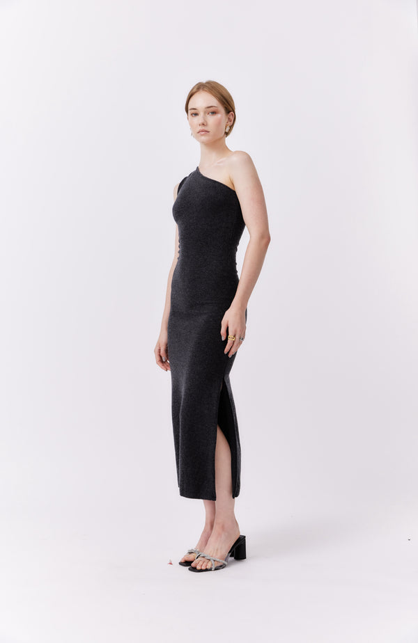 Asymmetric Dress Dark Grey