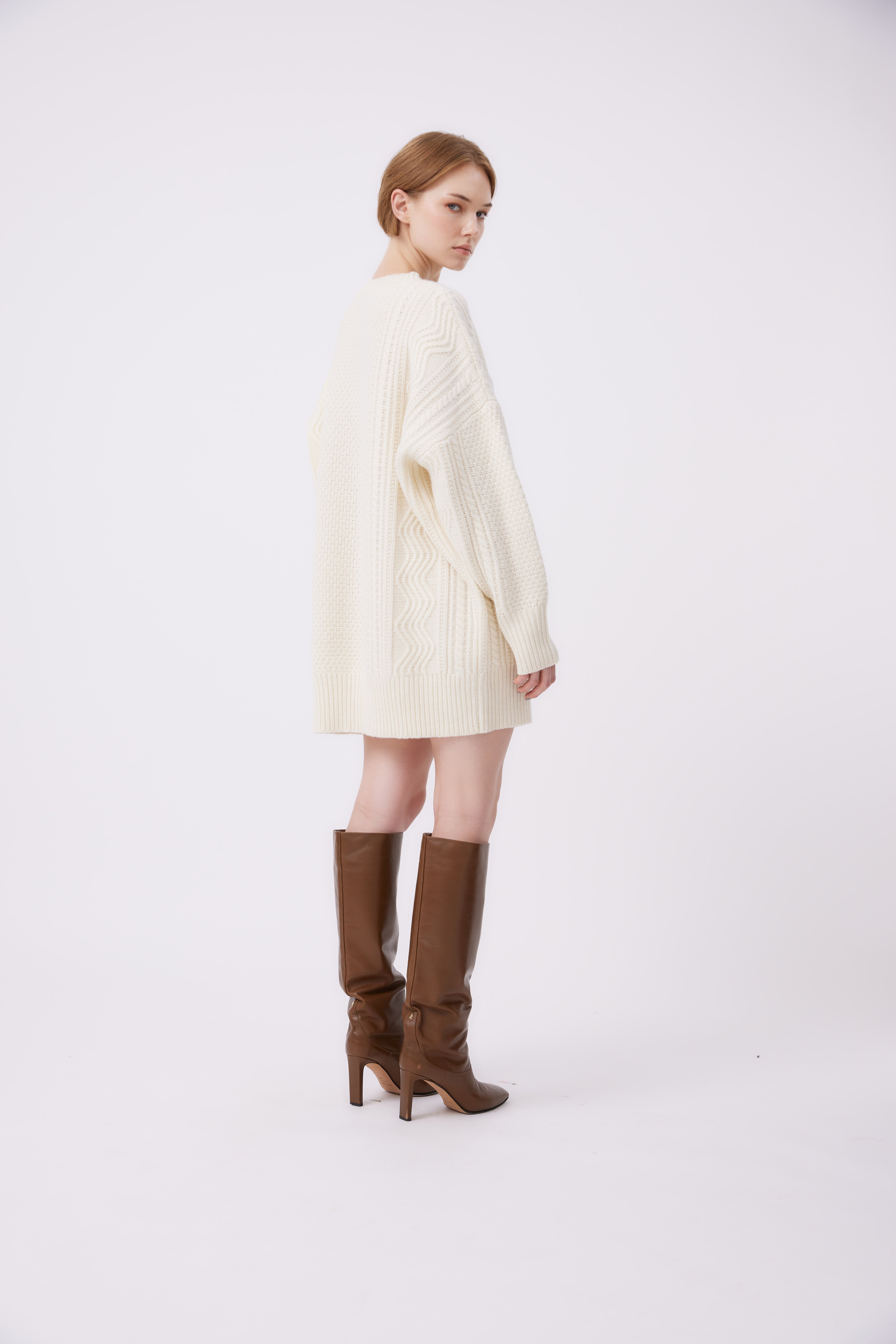 Bubble Knit Sweater Dress Snowflake