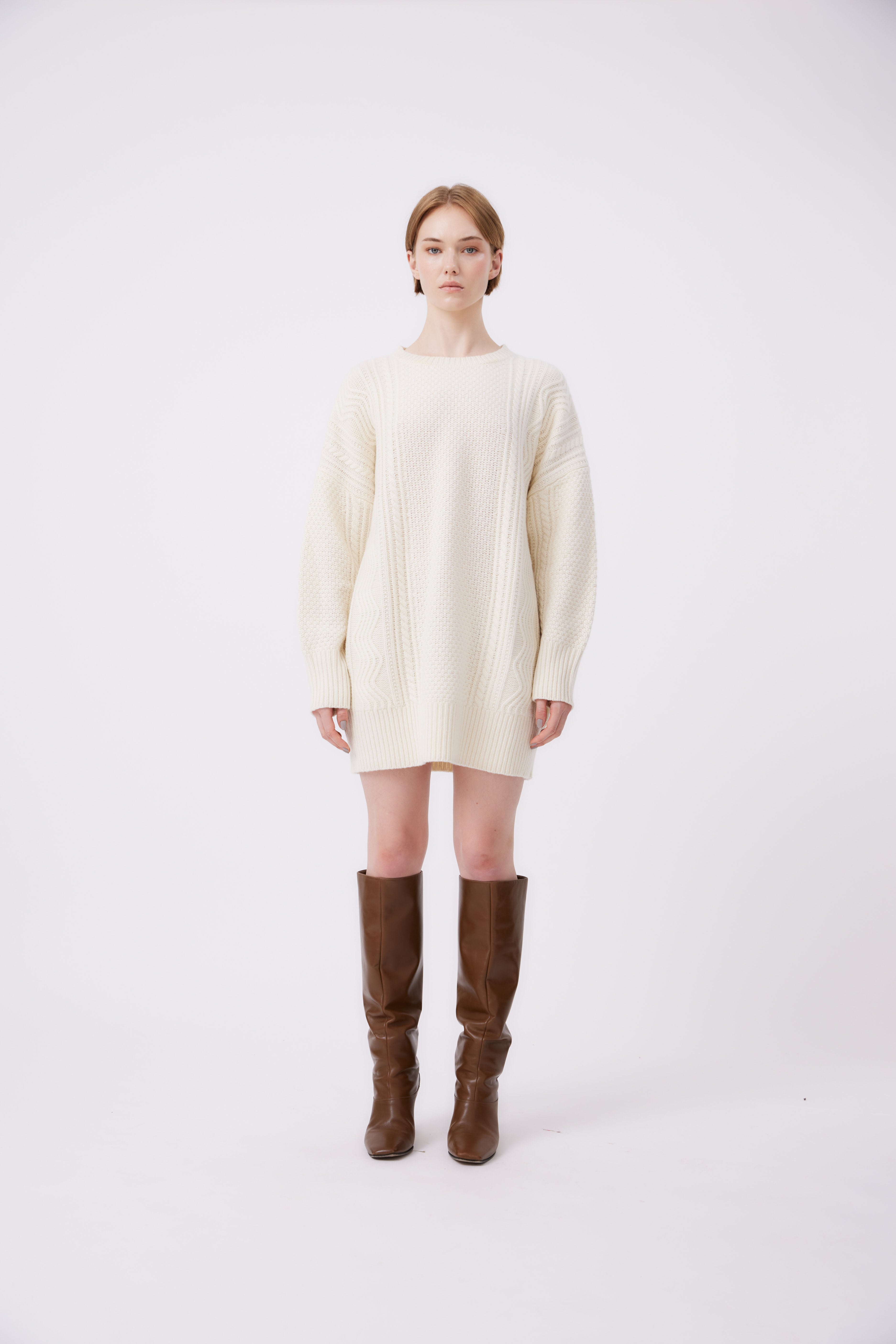 Bubble Knit Sweater Dress Snowflake