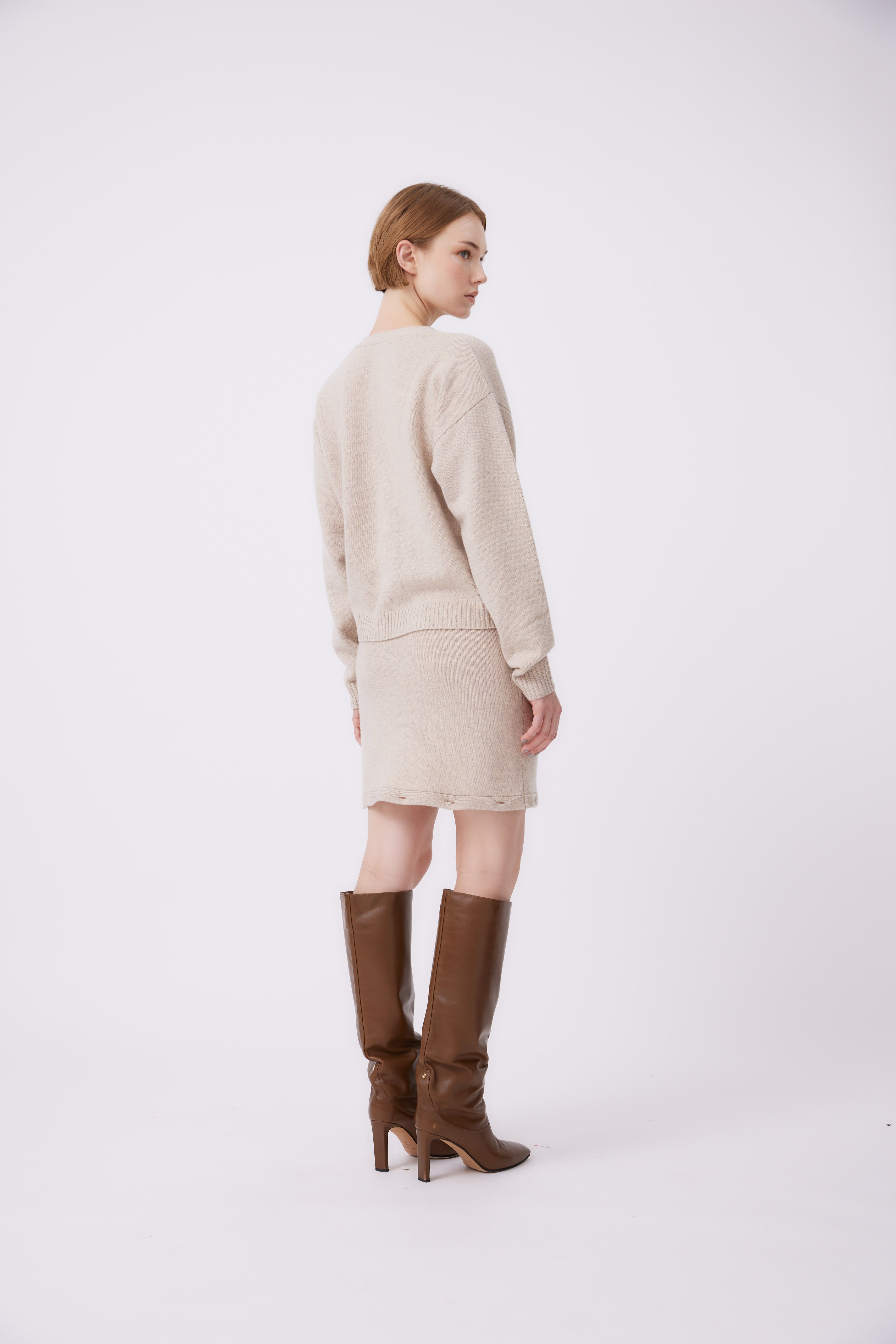 Helori Knit Cardigan Top Oat