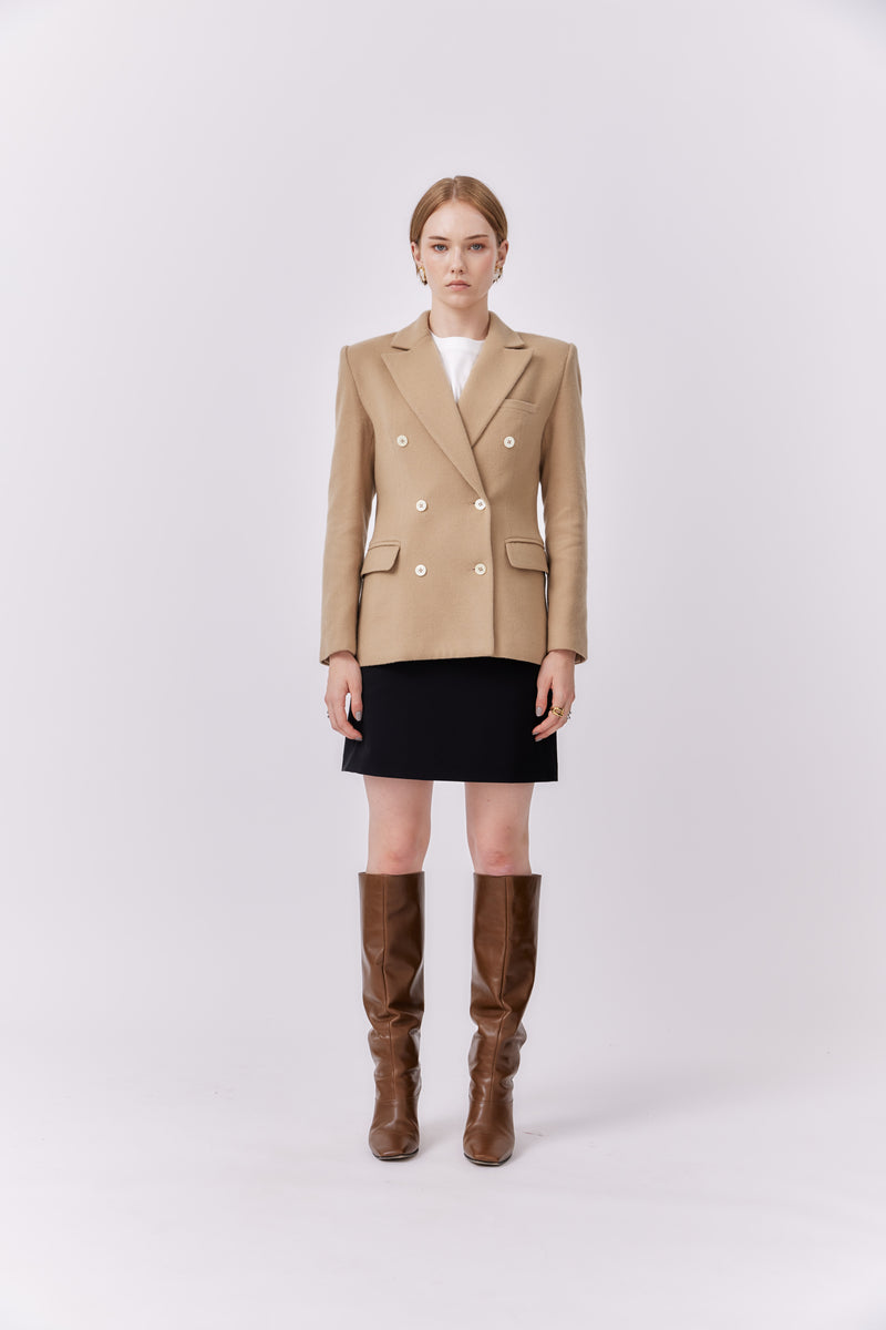 Yves Wool Blazer Dark Beige