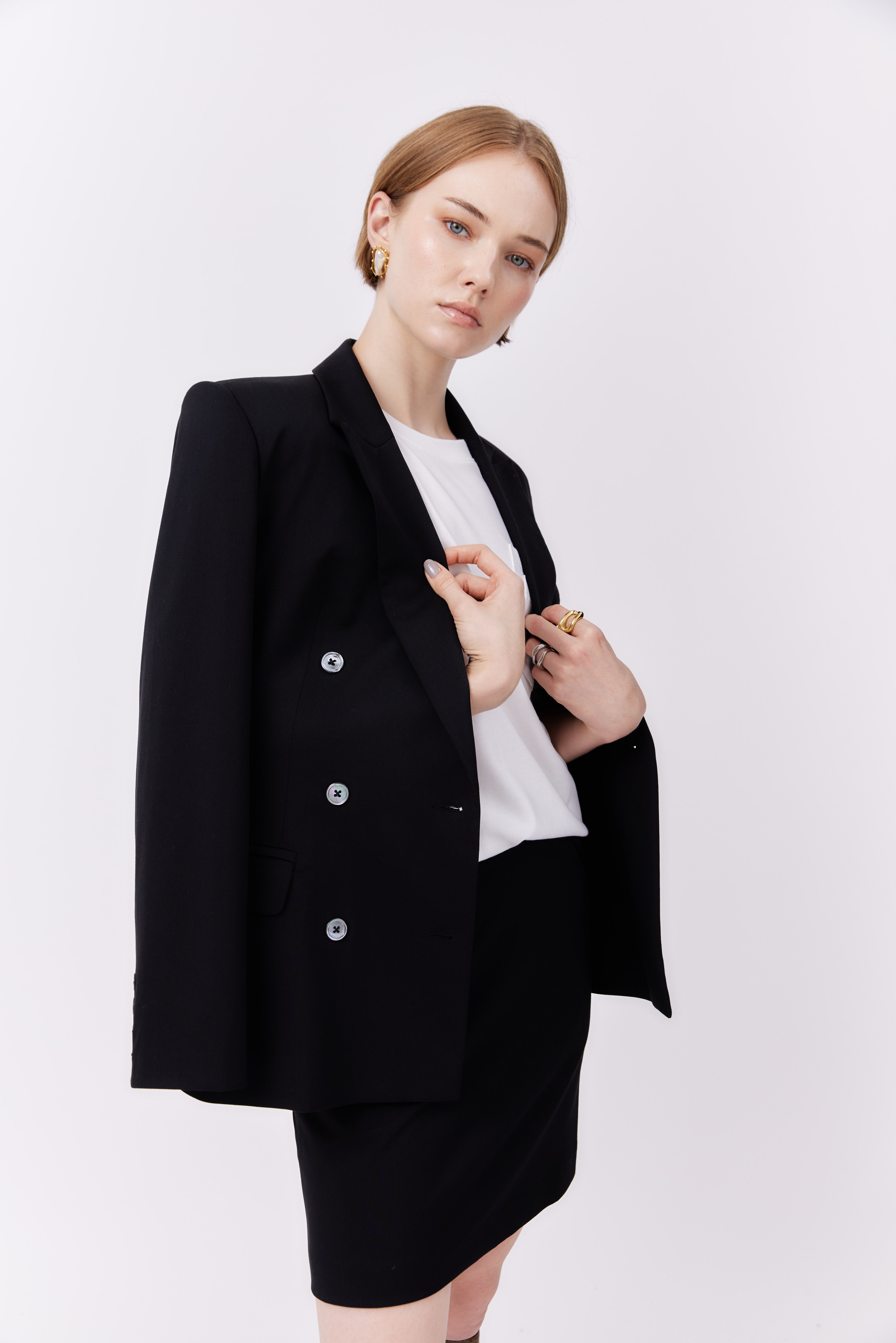 Yves Blazer and Mini Skirt in Black SET