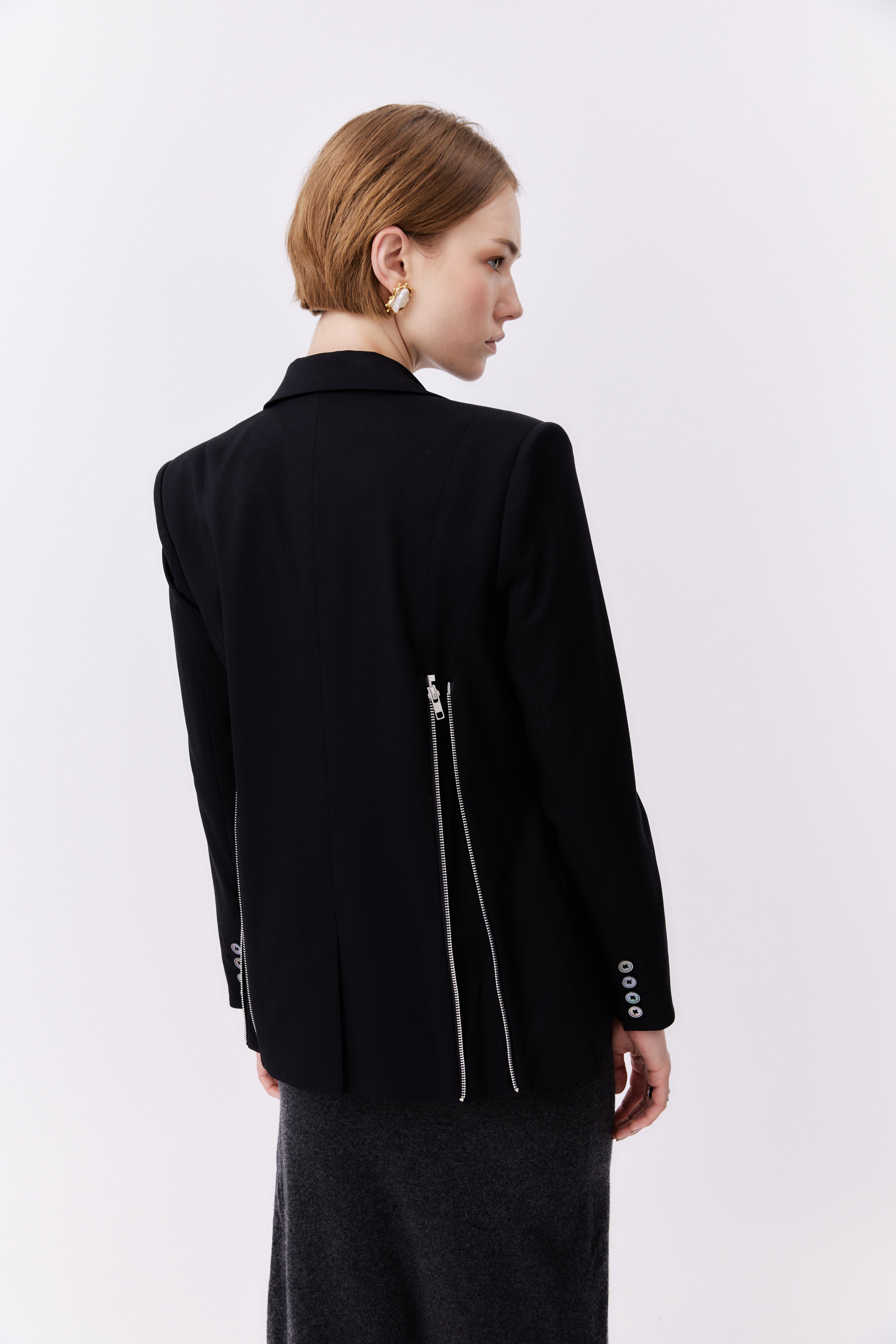 Yves Blazer and Mini Skirt in Black SET