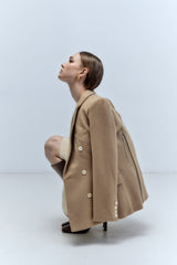 Yves Wool Blazer Dark Beige