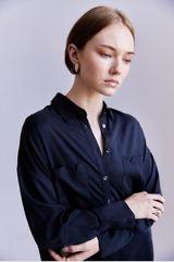 Nonchalant Shirt Dress Navy