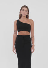 Chained Crop Top Black