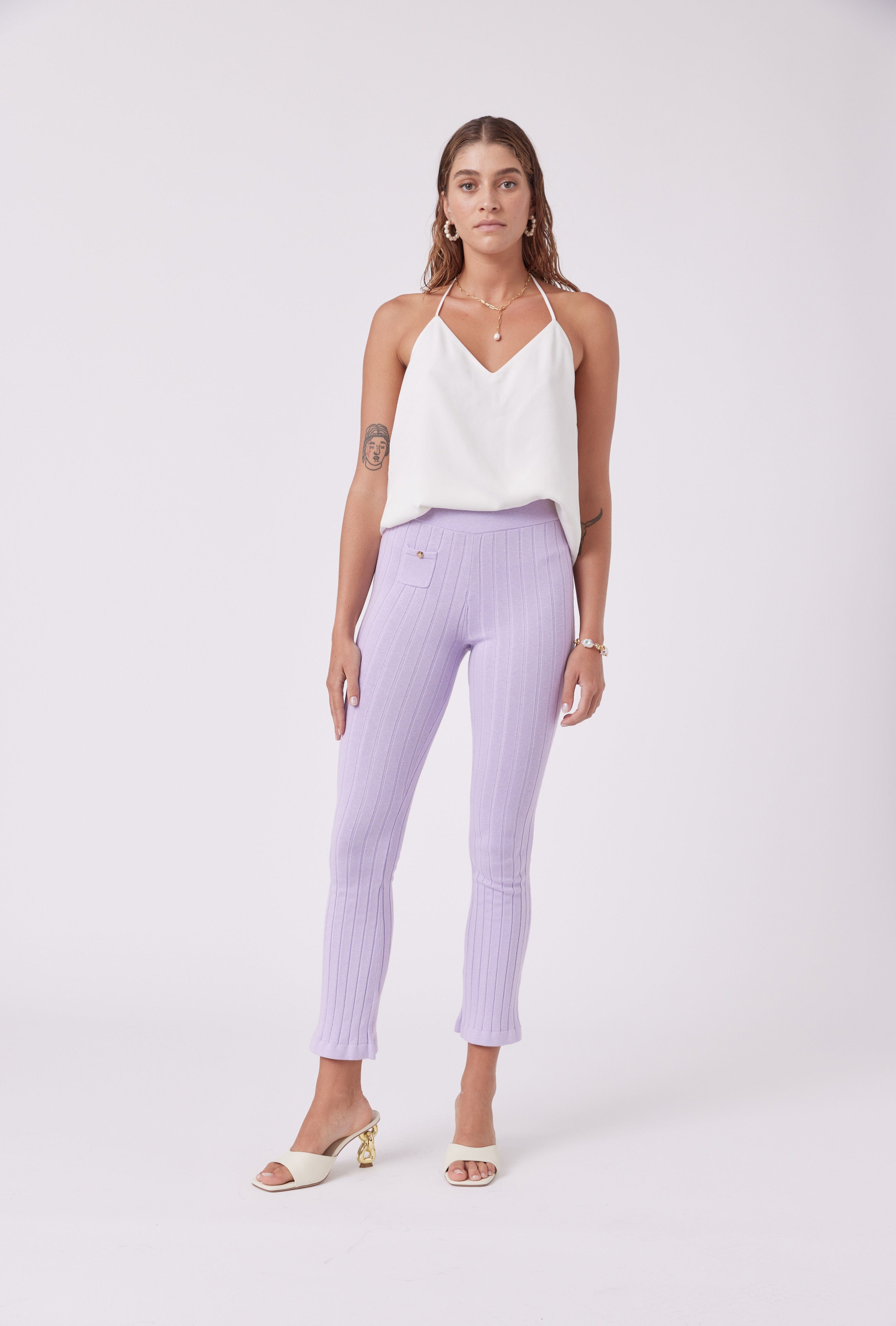MNK Atelier Bottoms 80s Flair Periwinkle Purple