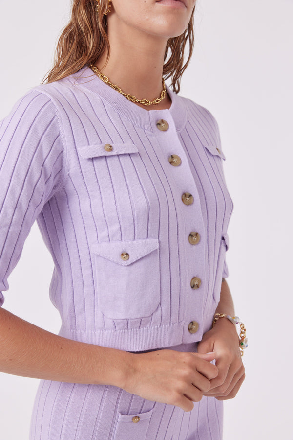 MNK Atelier Knitwear 80s Cardi Periwinkle Purple