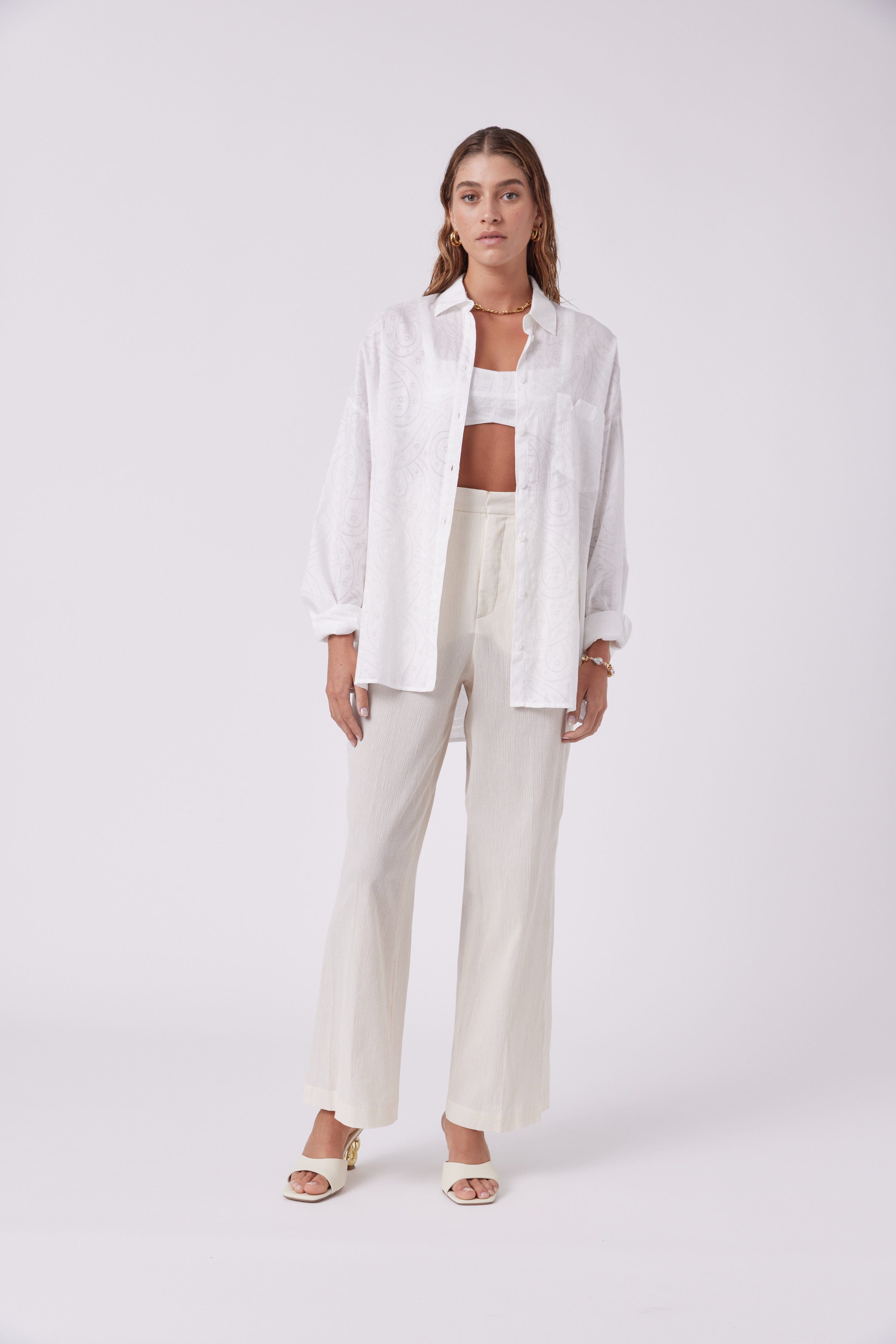 MNK Atelier Tops One Size / White Nonchalant Shirt White Broderie Anglaise