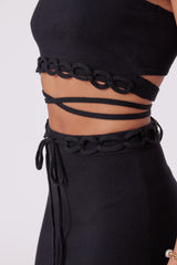 MNKAtelier Tops Chained Crop Top Black